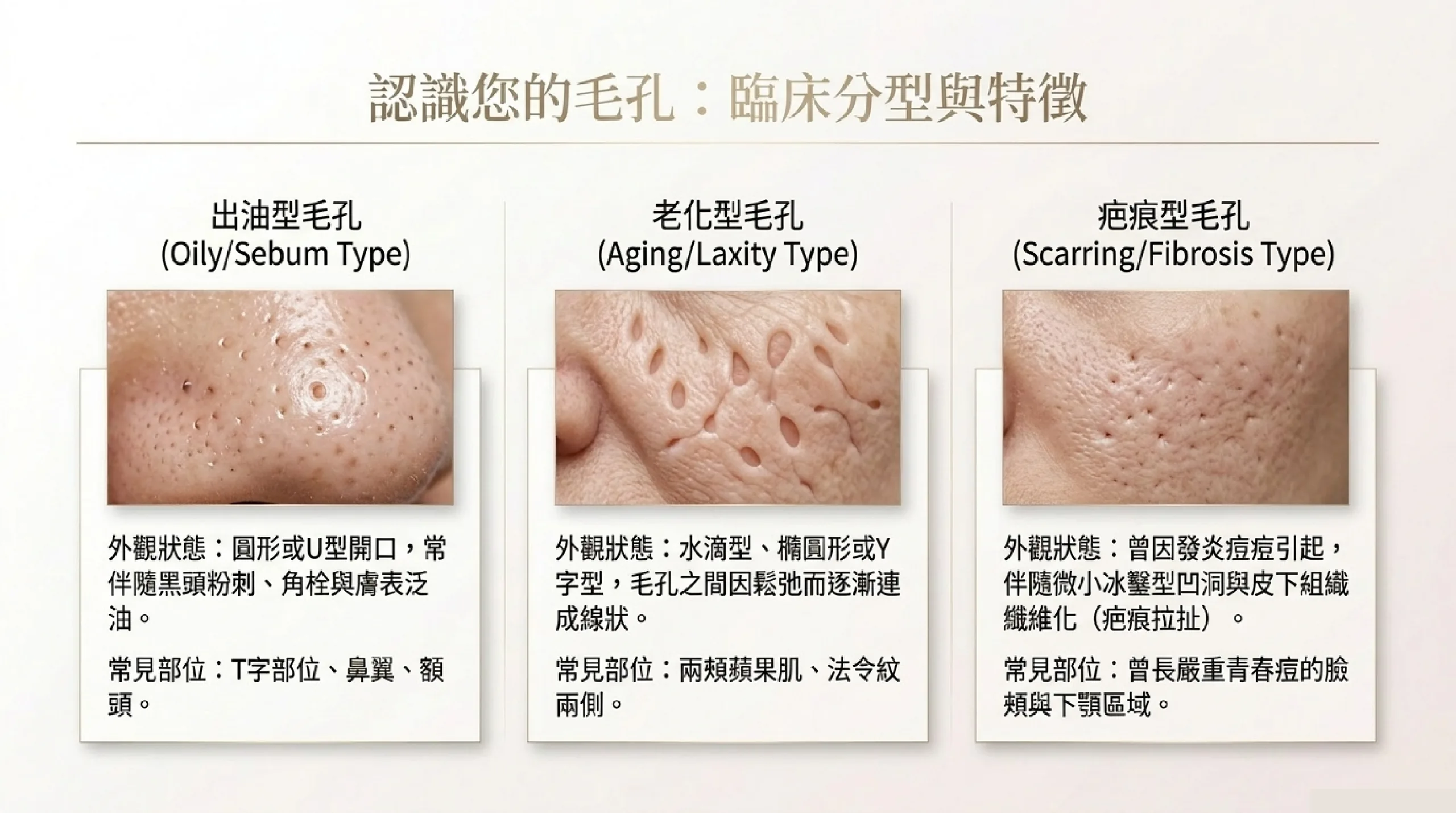 台北毛孔治療・六型分型評估