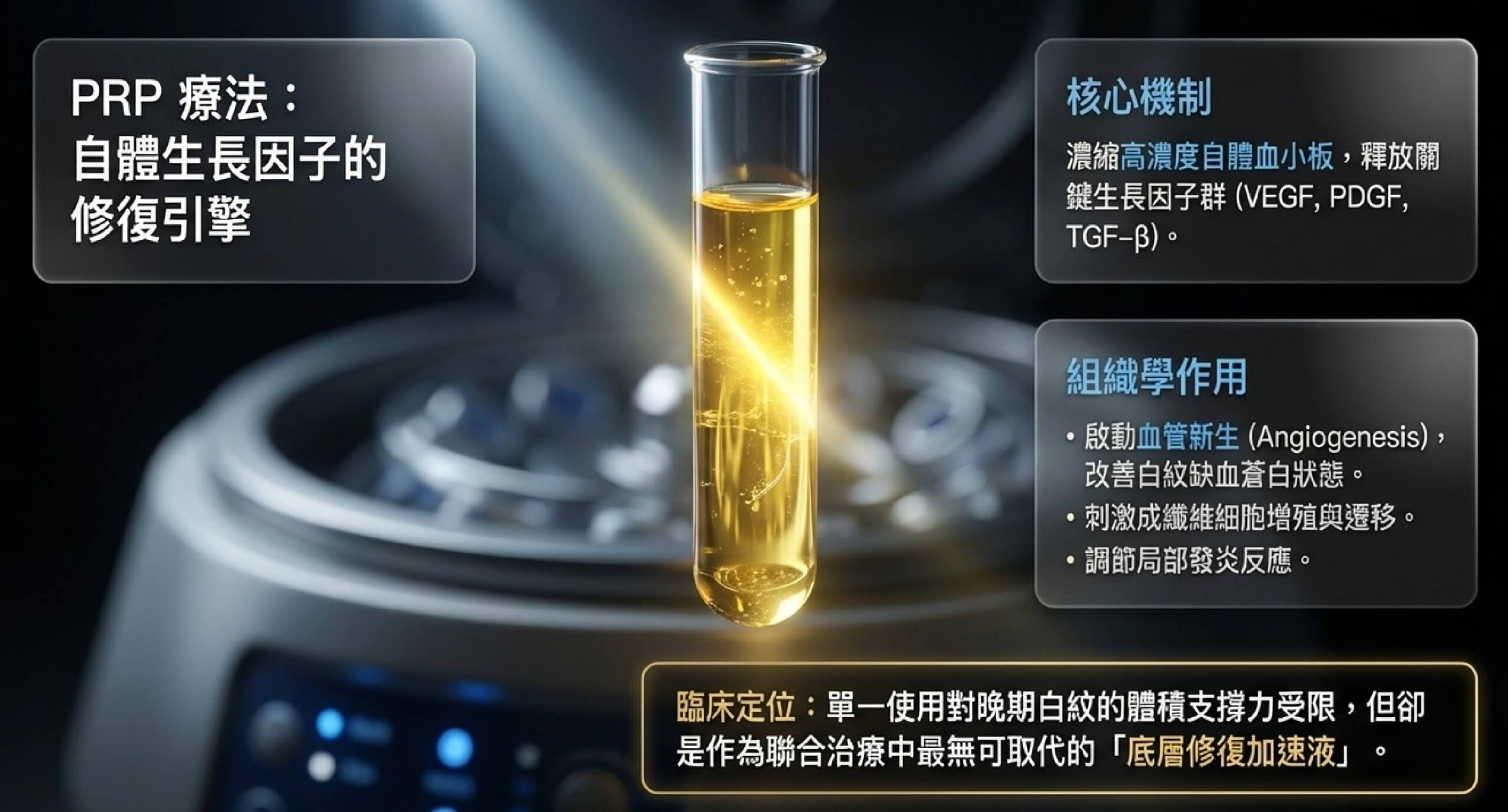 高濃度血小板血漿 PRP:自體生長因子啟動血管新生與底層修復